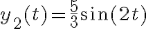 y_{2}(t)=\frac{5}{3}\sin(2t)\quad y_{2}(t)=\frac{5}{3}\sin(2t)\quad
