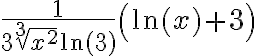 \frac{1}{3\sqrt[3]{x^2}\ln(3)}\left(\ln(x)+3\right)