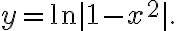 y=\ln|1-x^2|.