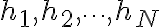  h_1, h_2, \dots, h_N 